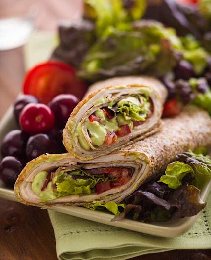 Turkey Tortilla Wrap with Avocado Cream