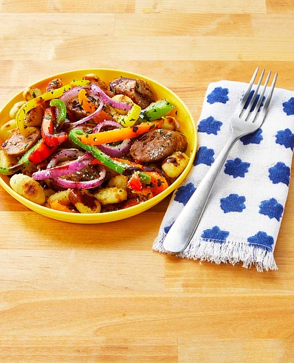 Sheet-Pan Gnocchi with Spicy Sausage and Peppers