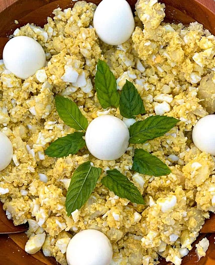 Boiled Potatoes and Eggs (Batata w Bayd)