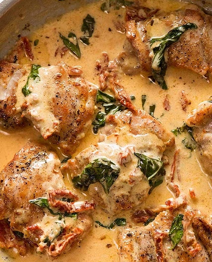 Chicken with Creamy Sun Dried Tomato Sauce