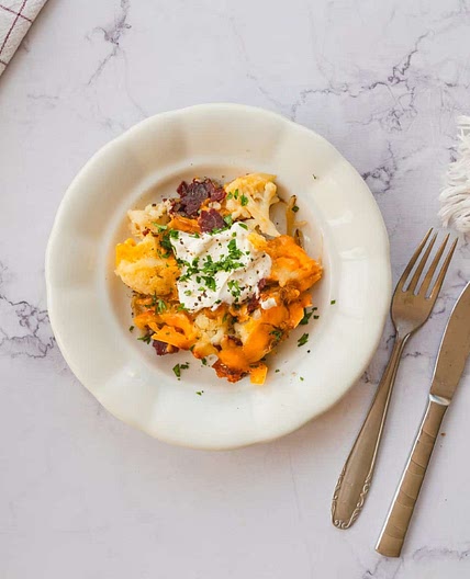 Keto Loaded Cauliflower Casserole