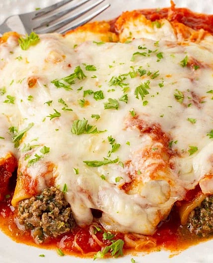 Easy Beef Cannelloni with Spinach