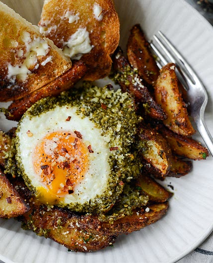 Pesto Fried Eggs