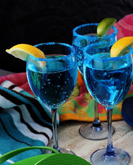 Sparkling Blue Hawaiian Mocktail