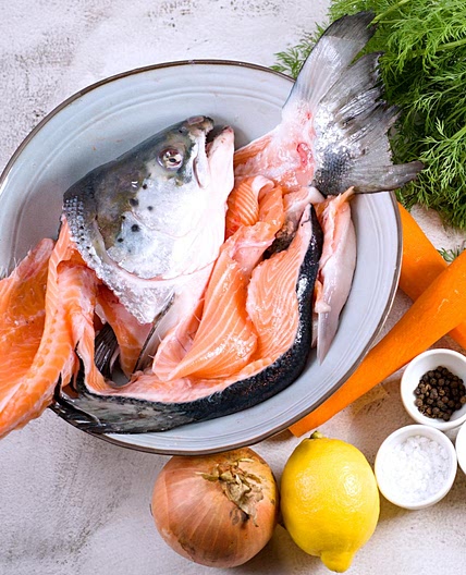 Salmon broth