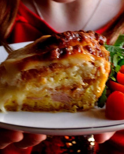 Easy Ham & Cheesy Croissant Breakfast Strata