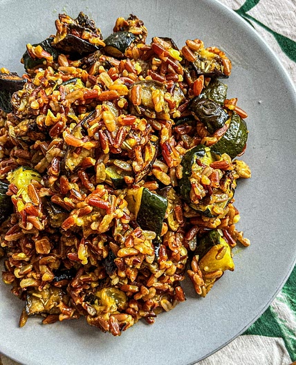 Italian Red Rice with roasted vegetables