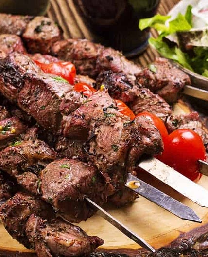 Marinated Greek Lamb Souvlaki recipe (Skewers) with Pita and Tzatziki