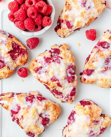 Raspberry Sour Cream Scones