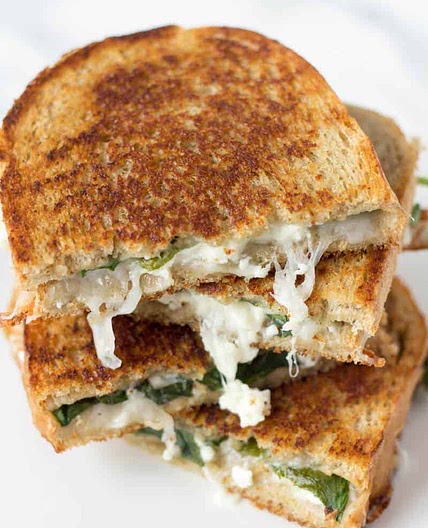 Spinach, Feta & Mozzarella Grilled Cheese Sandwich