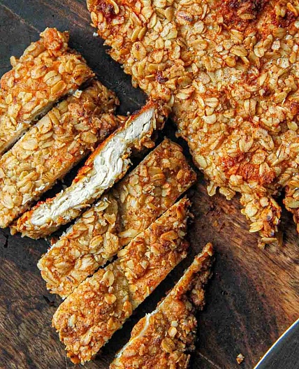 Crunchy Oat Crusted Chicken Schnitzel