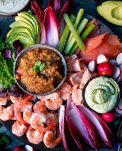 Seafood Party Platter with Three Dips