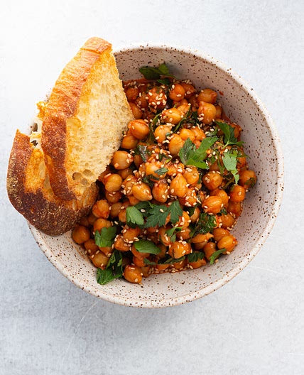 Gochujang Basil Chickpeas