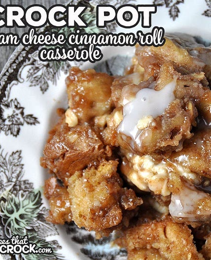 Cream Cheese Cinnamon Roll Crock Pot Casserole