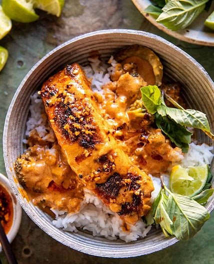 Coconut Curry Salmon with Garlic Butter