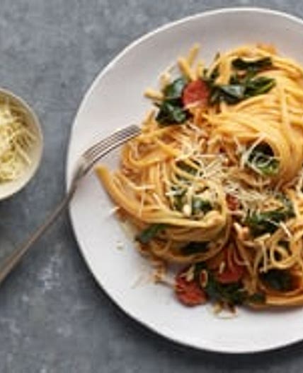 Pasta mit Chorizo und Spinat