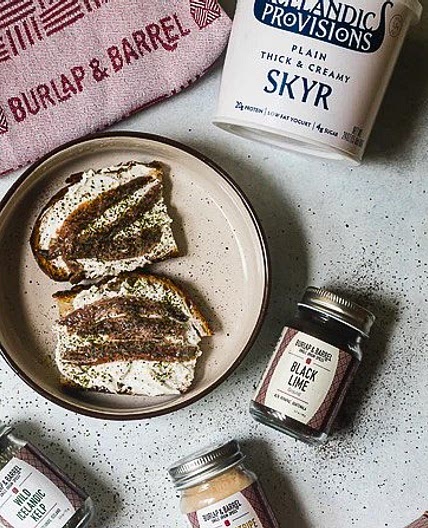 Skyr Toast with Anchovies and Wild Icelandic Kelp