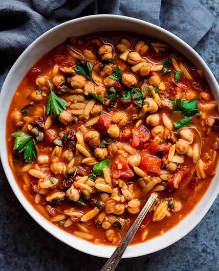 Instant Pot Chickpea Orzo Soup
