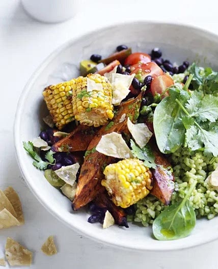 Sweet potato and black bean rice bowl