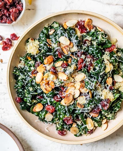 Kale Salad with Quinoa and Cranberries