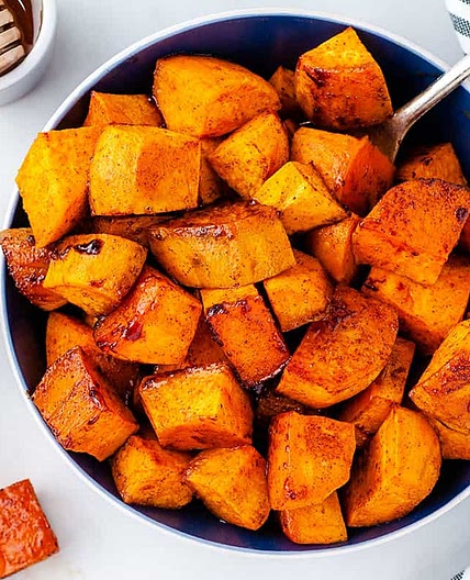 Honey Cinnamon Roasted Sweet Potatoes