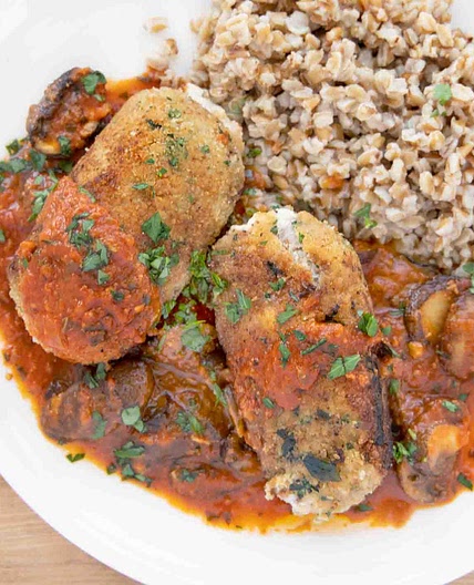 Beef Braciole with Mushroom Tomato Sauce