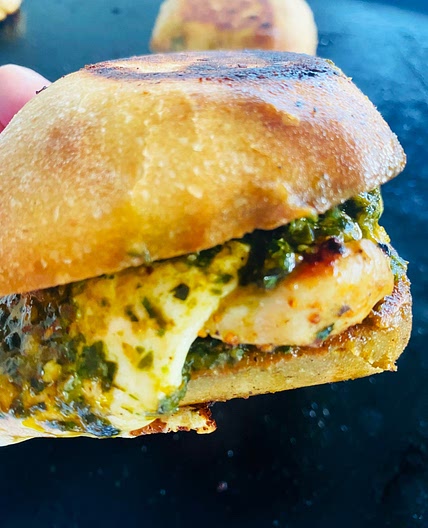 Blackstone Chicken Pesto Sandwiches