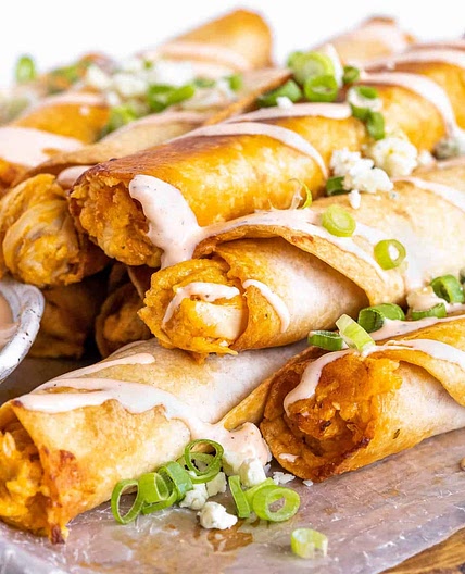 Baked Buffalo Chicken Taquitos