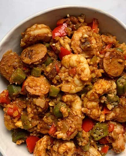 Low Carb Jambalaya with Cauliflower Rice