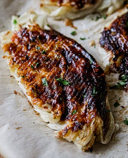 Grilled Parmesan Cabbage Steaks