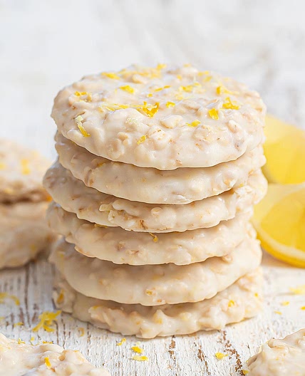 3 Ingredient No Bake Lemon Oatmeal Cookies