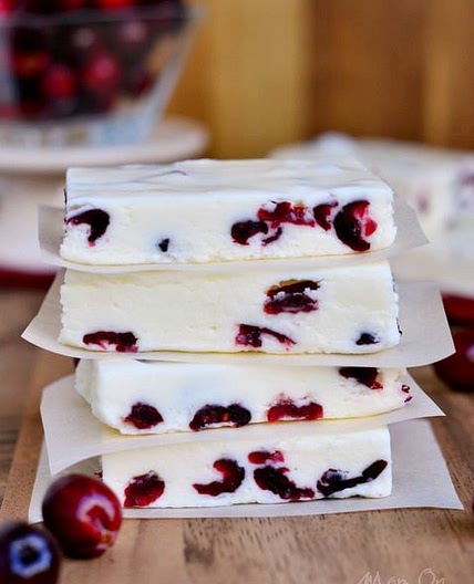 White Chocolate Cranberry Fudge