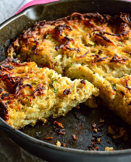 Onion and Garlic Potato Kugel