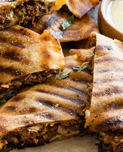 Arayes with Cheese (Meat Stuffed Pitas)