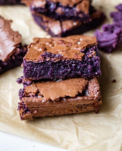 Fudgy Ube Brownies