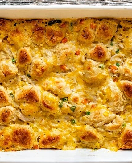 Chicken Pot Pie Bubble Up Casserole