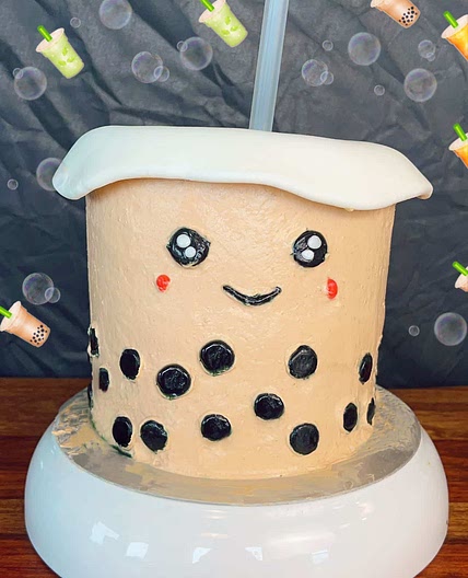 Boba Cake (Bubble Tea Birthday Cake)