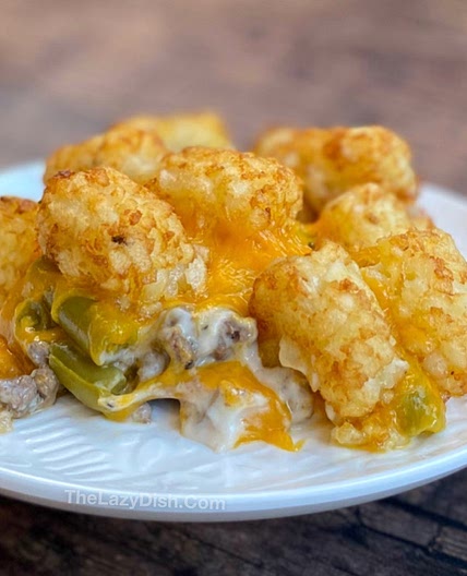 Easy Cheesy Tater Tot Casserole With Ground Beef