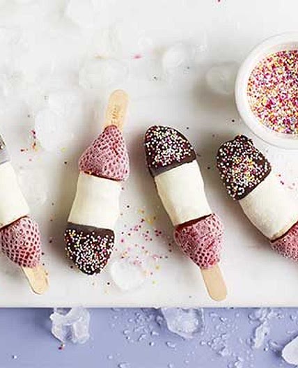 Frozen banana lollies