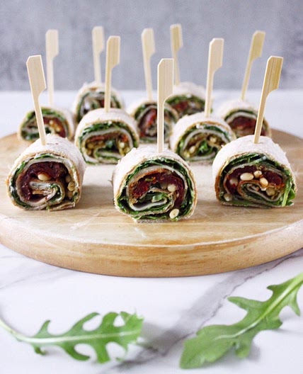 Chicken Pesto Wrap with Arugula