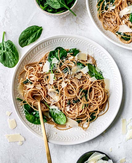 5-Ingredient Spinach Parmesan Pasta