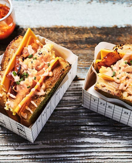 Spicy Egg Drop Sandwich