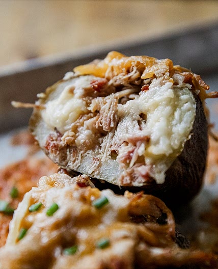 Pulled Pork Twice Baked Potatoes