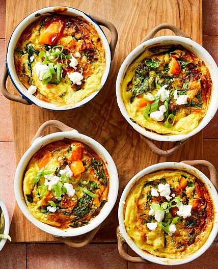 Air-Fryer Spinach-Pepper Egg Bites