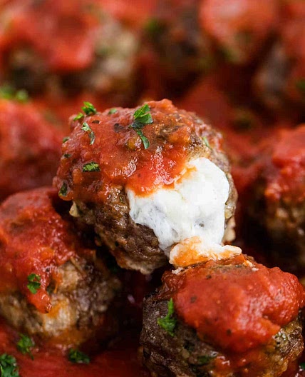 Mozzarella Stuffed Meatballs