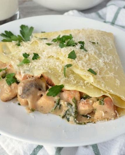 Chicken Florentine Crepes