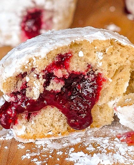 Raspberry Filled Donut Muffins
