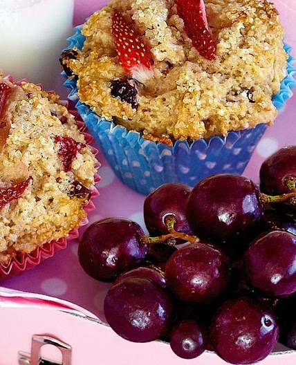 Strawberry yoghurt muffins