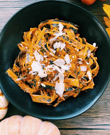 Halloween Black and Orange Spicy Pasta