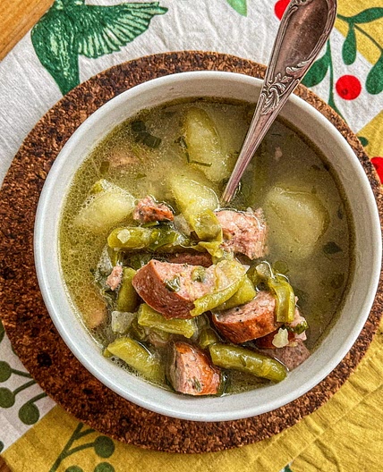 Bavarian Green Beans and Sausage Soup